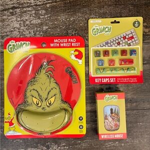 The Grinch Red and Green Mouse Pad with Wrist Rest